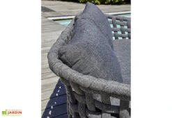 Salon De Jardin 4 Places En Aluminium Et Corde Tressée - Camargue -Solid || Axi || EXIT TOYS Soldes Boutique coussins canape jardin camargue