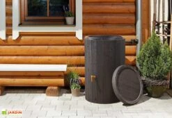 Garantia Récupérateur D’eau De Pluie 220 L Avec Robinet Et Collecteur – Madera -Solid || Axi || EXIT TOYS Soldes Boutique cuve eau pluie decorative effet bois 220l madera