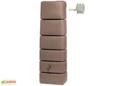 Garantia Récupérateur D'eau De Pluie 300 L Avec Robinet Et Collecteur - Slim -Solid || Axi || EXIT TOYS Soldes Boutique cuve recuperateur eau de pluie 300 litres marron taupe garantia