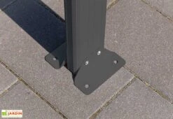 Carport Simple En Aluminium Et Polycarbonate Anthracite - 15,34 M² -Solid || Axi || EXIT TOYS Soldes Boutique detail ancrage poteau carport aluminium