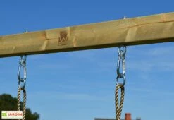 Aire De Jeux En Bois Brut Portique Balançoires Et Toboggan – 9,8 M² -Solid || Axi || EXIT TOYS Soldes Boutique detail structure portique bois wendi toys