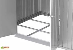 Abri De Jardin En Acier Galvanisé Duramax Modern 4,5 M² -Solid || Axi || EXIT TOYS Soldes Boutique details cabane jardin acier galvanise duramax modern gris