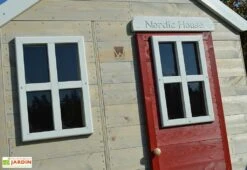 Maisonnette Pour Enfant En Bois Cabane Sur Pilotis Cigogne -Solid || Axi || EXIT TOYS Soldes Boutique details maisonnette bois pilotis cigogne