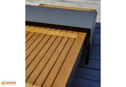 Salon De Jardin 6 Places En Aluminium Et Acacia - Vanuatu -Solid || Axi || EXIT TOYS Soldes Boutique details plateau table jardin bois