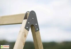 Maisonnette Pour Enfant En Bois Brut Avec Portique Balançoire Zèbre -Solid || Axi || EXIT TOYS Soldes Boutique details portique balancoire zebre