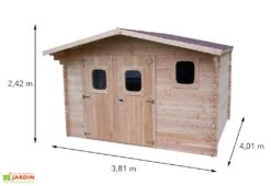 Abri De Jardin En Bois Douglas 28 Mm – 15,28 M² : 4,01 X 3,81 M -Solid || Axi || EXIT TOYS Soldes Boutique dimensions abri bois douglas 28mm 15m2 dommar habrita