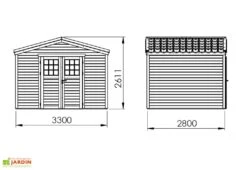 Abri De Jardin En Bois D’épicéa Brut Shelty+ 9 M² -Solid || Axi || EXIT TOYS Soldes Boutique dimensions abri jardin bois