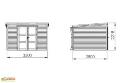 Abri De Jardin En Bois D’épicéa Brut Shelty Modern – 9,2 M² -Solid || Axi || EXIT TOYS Soldes Boutique dimensions abri schema