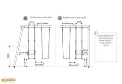Balancelle Pour Portique De 2,22 M De Hauteur Pour Enfants 3 à 12 Ans -Solid || Axi || EXIT TOYS Soldes Boutique dimensions balancelle 2