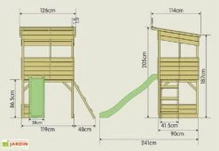 Cabane En Bois Pour Enfant Avec Toboggan – TP Treetops -Solid || Axi || EXIT TOYS Soldes Boutique dimensions cabane bois enfant toboggan treetops tp toys