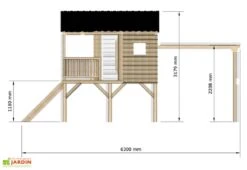 Maison Pour Enfant En Bois Autoclave Avec Toboggan Et Balançoires - Pin -Solid || Axi || EXIT TOYS Soldes Boutique dimensions cabane pour enfant sur pilotis en pin traite autoclave