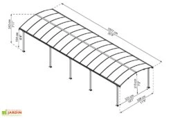 Carport Arcadia 10,7 X 3,59 M Gris | Palram - Canopia -Solid || Axi || EXIT TOYS Soldes Boutique dimensions carport arcadia 11m palram canopia
