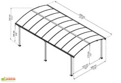 Carport Arcadia 6,49 X 3,59 M Gris | Palram - Canopia -Solid || Axi || EXIT TOYS Soldes Boutique dimensions carport arcadia 7m palram canopia