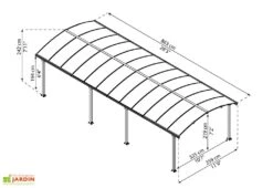 Carport Arcadia 8,63 X 3,59 M Gris | Palram - Canopia -Solid || Axi || EXIT TOYS Soldes Boutique dimensions carport arcadia 9m palram canopia