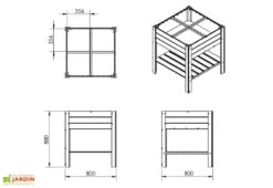 Carré Potager En Bois Autoclave Sur Pieds 80 X 80 Cm H. 88 Cm - Rezekne -Solid || Axi || EXIT TOYS Soldes Boutique dimensions carre potager bois sureleve ekju 253394