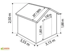 Grosfillex Abri De Jardin PVC Deco 11 -Solid || Axi || EXIT TOYS Soldes Boutique dimensions deco11 3d