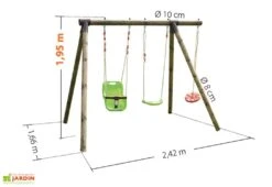 Portique En Bois Pour Enfants De 3 à 12 Ans Avec 3 Agrès - Tiago -Solid || Axi || EXIT TOYS Soldes Boutique dimensions portique tiago soulet 1