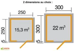 Bungalow Design Avellino (250x250cm) 45 Mm -Solid || Axi || EXIT TOYS Soldes Boutique dimensions quadro2 1