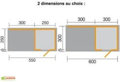 Bungalow Design Avellino (550x250cm) 45 Mm -Solid || Axi || EXIT TOYS Soldes Boutique dimensions quadro 1