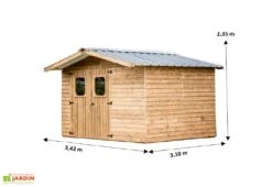 Abri De Jardin En Bois D’épicéa Traité Toit Bac Acier Therma – 7,58 M² -Solid || Axi || EXIT TOYS Soldes Boutique dimensions remise jardin bois therma