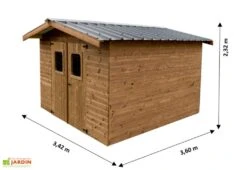 Abri De Jardin En Bois D’épicéa Traité Toit Bac Acier Thermabri – 9 M² -Solid || Axi || EXIT TOYS Soldes Boutique dimensions remise jardin bois thermabri 9 m 2