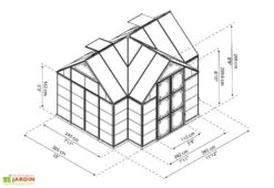 Serre De Jardin Polycarbonate Et Aluminium Victory Orangerie - 11 M² -Solid || Axi || EXIT TOYS Soldes Boutique dimensions serre jardin orangerie palram