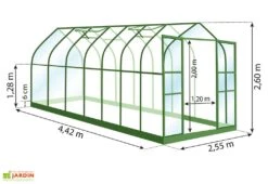 Serre De Jardin En Verre Trempé Lams 11,3 M² - Aloe Vert -Solid || Axi || EXIT TOYS Soldes Boutique dimensions serre lams aloe 11 30m2