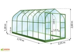 Serre De Jardin En Verre Trempé Lams 9,7 M² - Aloe Vert -Solid || Axi || EXIT TOYS Soldes Boutique dimensions serre lams aloe 9 70m2