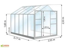 Serre De Jardin En Verre Trempé Lams 8,1 M² - Laurus Verte -Solid || Axi || EXIT TOYS Soldes Boutique dimensions serre lams laurus 8 10m2 1