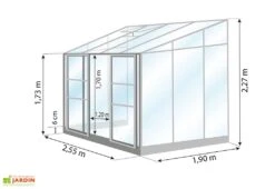 Serre De Jardin Adossée En Verre Lams 4,9 M² - Melissa Anthracite -Solid || Axi || EXIT TOYS Soldes Boutique dimensions serre lams melissa 4 90m2 1