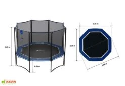 Trampoline Extérieur Avec Filet De Sécurité Octopulse 360 – 3,35 X 3,66 M 13 Trampoline Extérieur Avec Filet De Sécurité Octopulse 360 – 3,35 X 3,66 M -Solid || Axi || EXIT TOYS Soldes Boutique dimensions trampoline octogonal octopulse 360