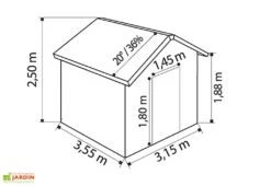 Grosfillex Abri De Jardin PVC Utility 11 -Solid || Axi || EXIT TOYS Soldes Boutique dimensions utility11 3d