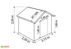 Grosfillex Abri De Jardin PVC Utility 7,5 -Solid || Axi || EXIT TOYS Soldes Boutique dimensions utility75 3d