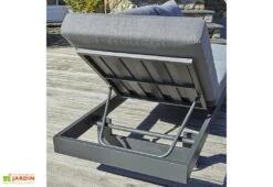 Salon De Jardin 6 Places En Aluminium Et Acacia - Vanuatu -Solid || Axi || EXIT TOYS Soldes Boutique dossier inclinable meridienne jardin