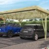 Carport En Bois De Pin Traité Autoclave 30,9 M² - Double Victor Design -Solid || Axi || EXIT TOYS Soldes Boutique double victor design dans jardin