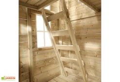 Maisonnette Pour Enfants En Bois Avec Toboggan – TP Loft -Solid || Axi || EXIT TOYS Soldes Boutique echelle en bois maisonnette 1