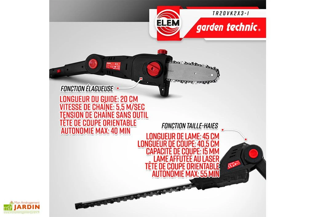 Outil De Jardinage 3 En 1 : Taille-haies, élagueuse Et Coupe Bordures – 20 V 5 Outil De Jardinage 3 En 1 : Taille-haies, élagueuse Et Coupe Bordures – 20 V – Image 3