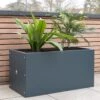 Jardinière Rectangulaire En Métal Thermolaqué Gris Anthracite -Solid || Axi || EXIT TOYS Soldes Boutique ensemble jardiniere terrasse