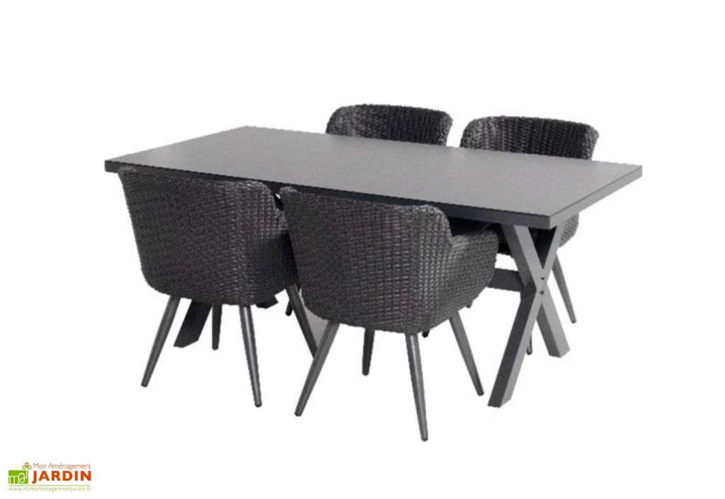 Ensemble Repas De Jardin 4 Personnes En Aluminium Et Résine Anthracite 3 Ensemble Repas De Jardin 4 Personnes En Aluminium Et Résine Anthracite