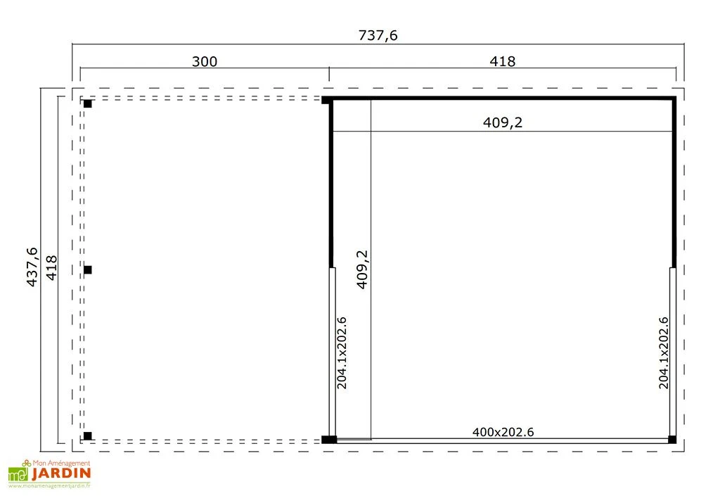 Extension De Toit En Bois D’épicéa Brut Pour Domeo 5 – 12,5 M² 4 Extension De Toit En Bois D’épicéa Brut Pour Domeo 5 – 12,5 M² – Image 2