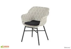 Fauteuil De Jardin En Aluminium Et Résine Tressée Delphine Dining -Solid || Axi || EXIT TOYS Soldes Boutique fauteuil jardin aluminium osier delphine dining diamond