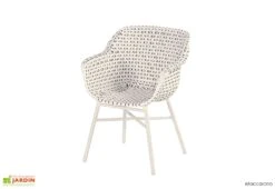 Fauteuil De Jardin En Aluminium Et Résine Tressée Delphine Dining -Solid || Axi || EXIT TOYS Soldes Boutique fauteuil jardin aluminium osier delphine dining moccacino