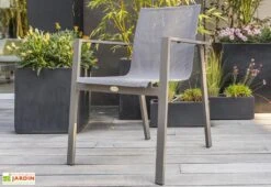 Fauteuil De Jardin Empilable En Aluminium Et Textilène Zahara