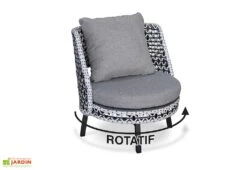 Salon De Jardin 4 Places En Aluminium Et Résine Tressée Agadir -Solid || Axi || EXIT TOYS Soldes Boutique fauteuil jardin rotatif