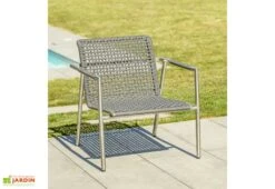 Salon De Jardin 4 Places En Inox Et Corde Tressée Concarneau -Solid || Axi || EXIT TOYS Soldes Boutique fauteuil salon jardin 4places inox corde tressee concarneau