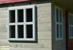 Maisonnette Pour Enfant En Bois Non Traité Avec Toboggan – 5,5 M² -Solid || Axi || EXIT TOYS Soldes Boutique fenetre cabane enfant bois traite