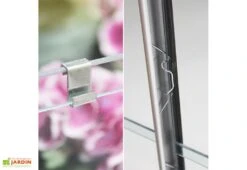 Serre De Jardin En Verre Trempé Lams 4,9 M² - Allium Vert -Solid || Axi || EXIT TOYS Soldes Boutique fixation vitrage serre lams par clips a ressorts 3