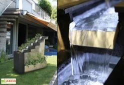 Fontaine De Jardin En Pierre Naturelle + Jardinière (120x43x120) -Solid || Axi || EXIT TOYS Soldes Boutique fontaine de jardin en pierre naturelle babylone 1