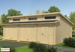 Garage En Bois D’épicéa Brut Avec Abri 40,5 M² - Hawaii