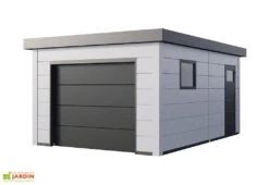 Garage En Métal Avec Porte Motorisée – 19,3 M² -Solid || Axi || EXIT TOYS Soldes Boutique garage jardin porte motorisee blanc